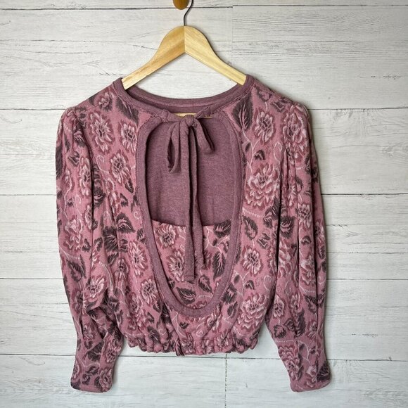Free People Blouse Womens Size Small No Ordinary Top Smoked Pink Combo Floral - Picture 10 of 16